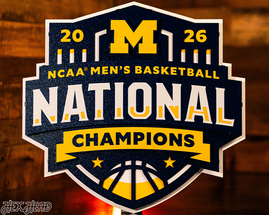 Michigan Wolverines 2026 Men's Basketball National Champions 3D Metal Wall Art