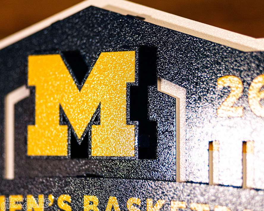 Michigan Wolverines 2026 Men's Basketball National Champions 3D Metal Wall Art