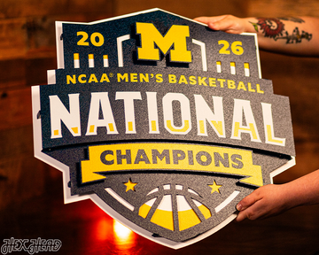 Michigan Wolverines 2026 Men's Basketball National Champions 3D Metal Wall Art