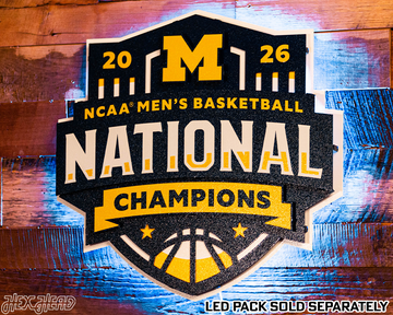 Michigan Wolverines 2026 Men's Basketball National Champions 3D Metal Wall Art