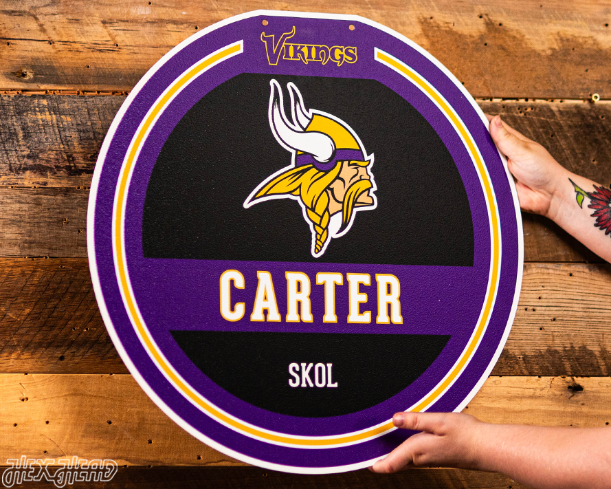 Minnesota Vikings Personalized Monogram Metal Art