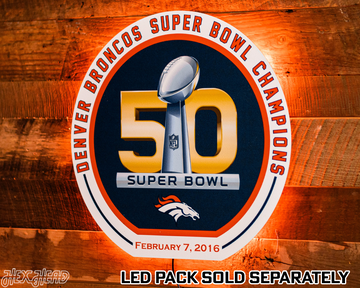 VARSITY Collection- SINGLE Layer Denver Broncos Super Bowl 50 Metal Wall Art