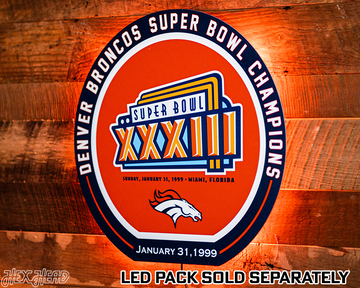 VARSITY Collection- SINGLE Layer Denver Broncos Super Bowl XXXIII Metal Wall Art