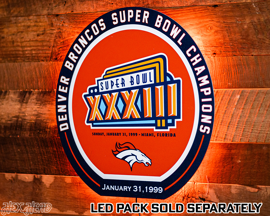 VARSITY Collection- SINGLE Layer Denver Broncos Super Bowl XXXIII Metal Wall Art