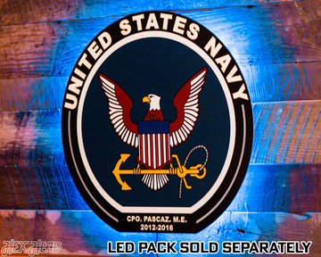 VARSITY Collection- SINGLE Layer United States Navy Metal Wall Art