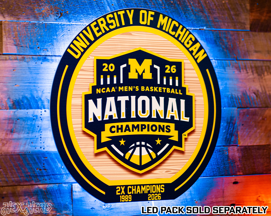 Varsity Collection - Michigan Wolverines 2026 Men's Basketball National Champions Single Layer Metal Wall Art