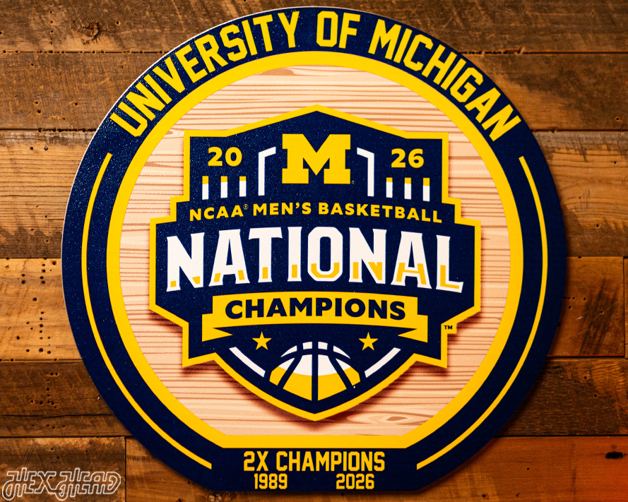 Varsity Collection - Michigan Wolverines 2026 Men's Basketball National Champions Single Layer Metal Wall Art
