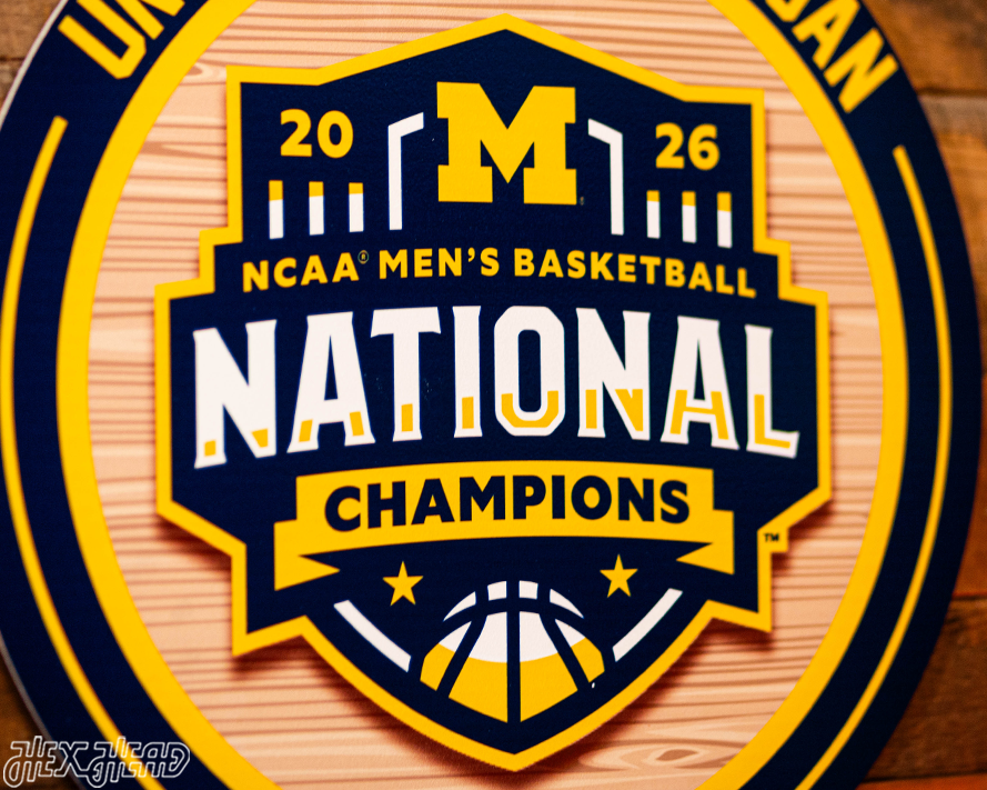 Varsity Collection - Michigan Wolverines 2026 Men's Basketball National Champions Single Layer Metal Wall Art
