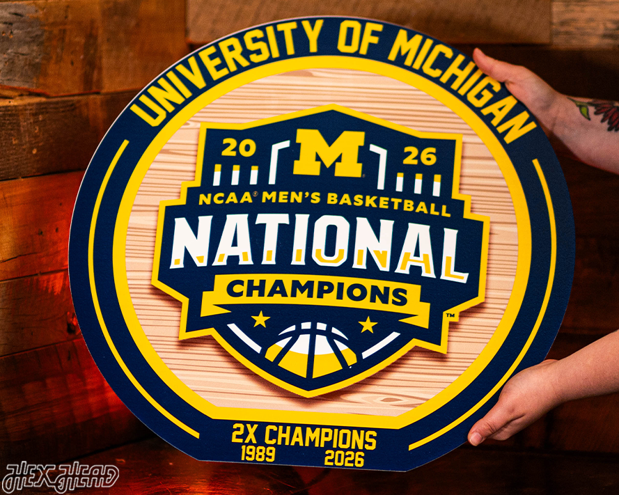 Varsity Collection - Michigan Wolverines 2026 Men's Basketball National Champions Single Layer Metal Wall Art