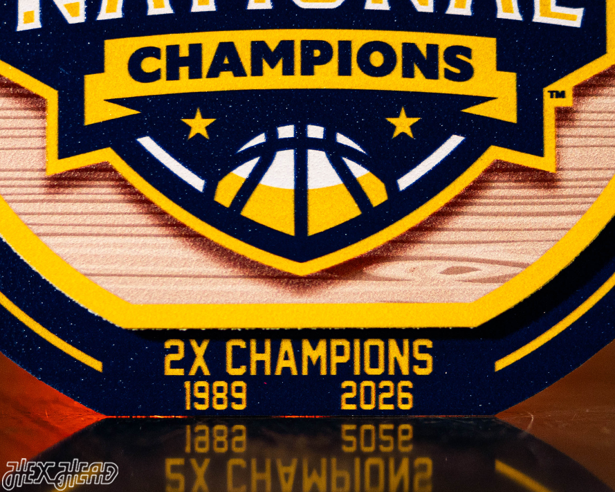 Michigan Wolverines "Double Play" 2026 Men's Basketball National Champions On the Shelf or on the Wall Art