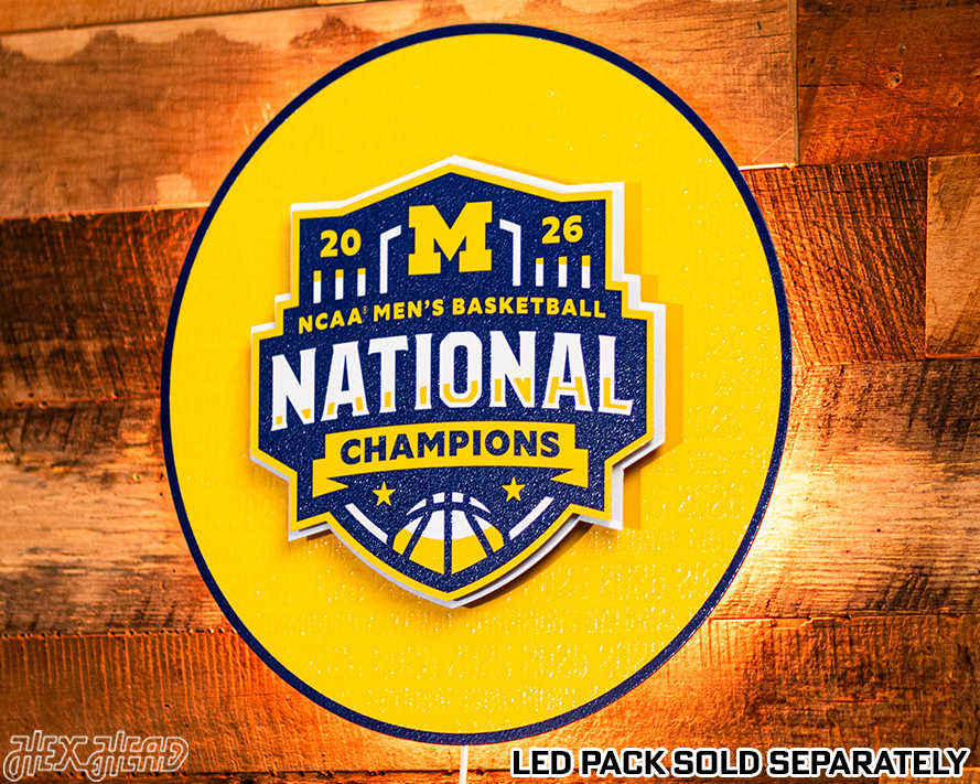 Michigan Wolverines 2026 Men's Basketball National Champions Craft Series 3D Embossed Metal Wall Art