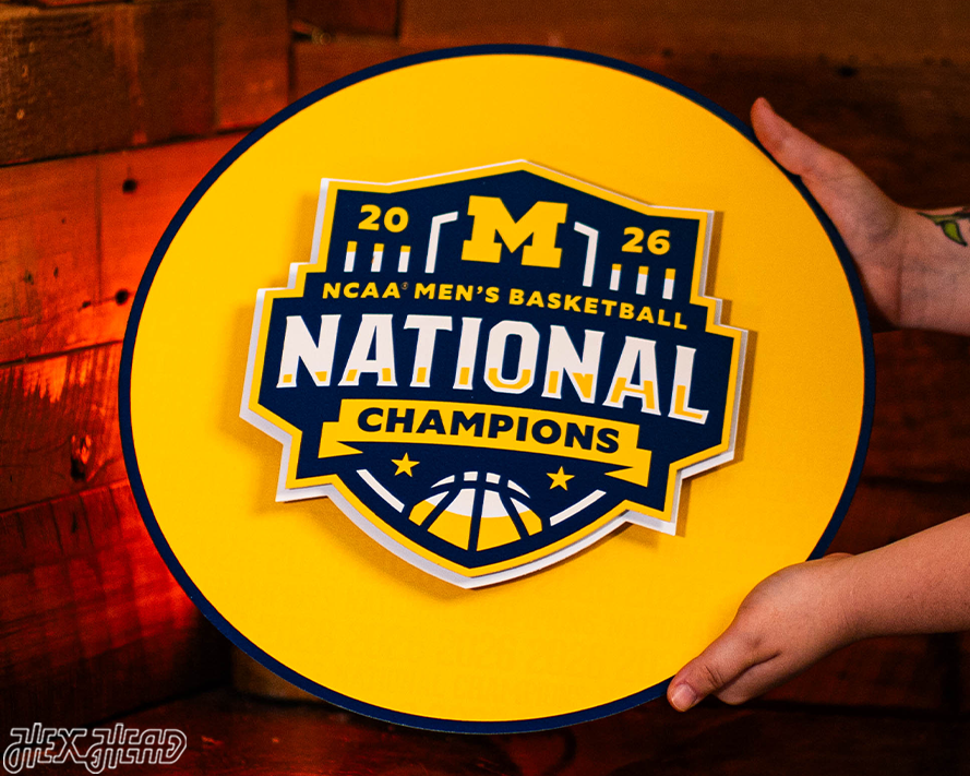 Michigan Wolverines 2026 Men's Basketball National Champions Craft Series 3D Embossed Metal Wall Art