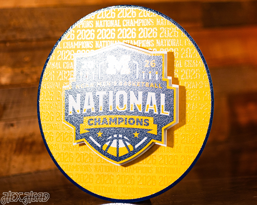 Michigan Wolverines 2026 Men's Basketball National Champions Craft Series 3D Embossed Metal Wall Art