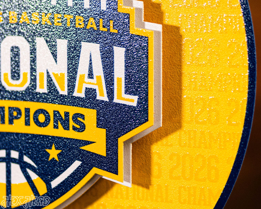 Michigan Wolverines 2026 Men's Basketball National Champions Craft Series 3D Embossed Metal Wall Art