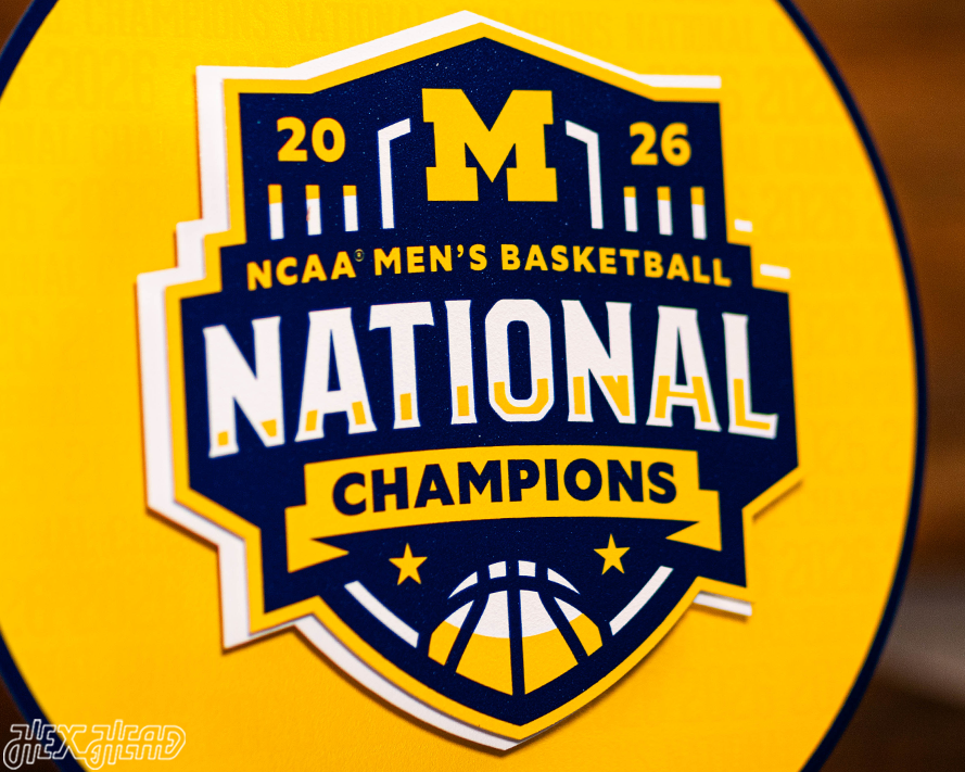 Michigan Wolverines 2026 Men's Basketball National Champions Craft Series 3D Embossed Metal Wall Art