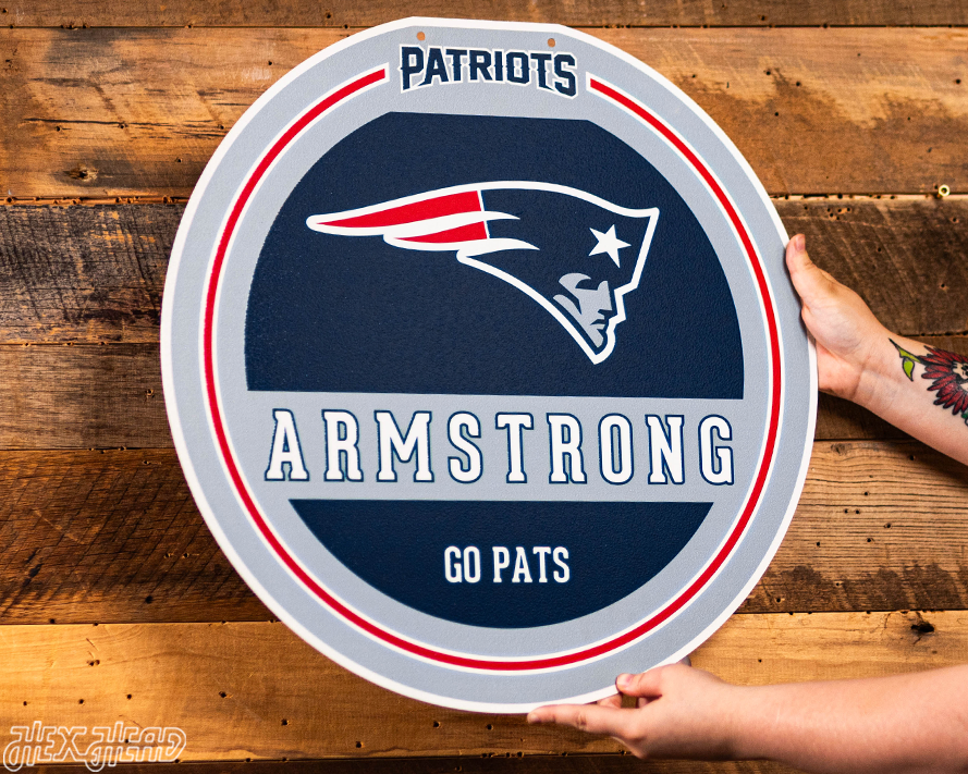 New England Patriots Personalized Monogram Metal Art