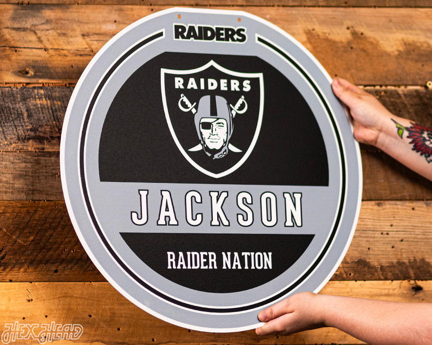 Las Vegas Raiders Personalized Monogram Metal Art
