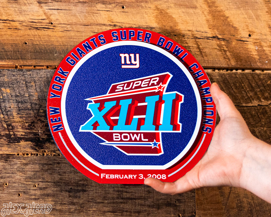 New York Giants "XLII" Super Bowl "Double Play" On the Shelf or on the Wall Art