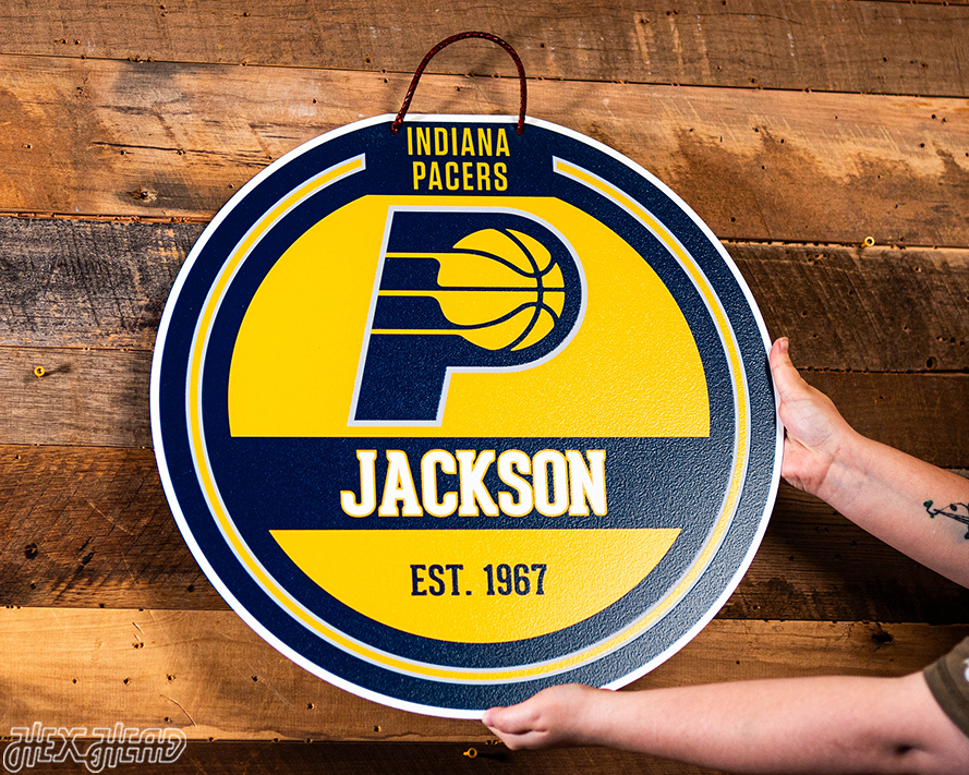 Indiana Pacers Personalized Monogram Metal Art