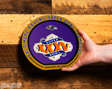 Baltimore Ravens Super Bowl XXXV "Double Play" On the Shelf or on the Wall Art