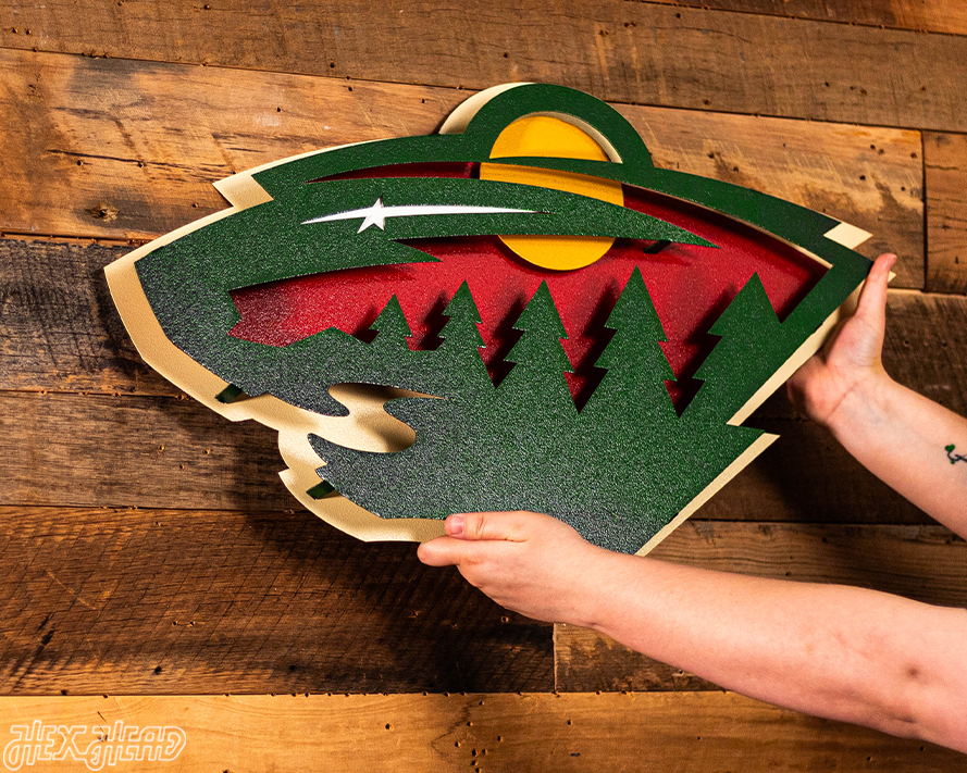 Minnesota Wild NHL 3D Vintage Metal Wall Art