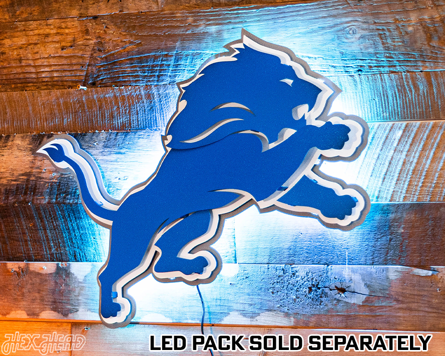 Detroit Lions 3D Vintage Metal Wall Art