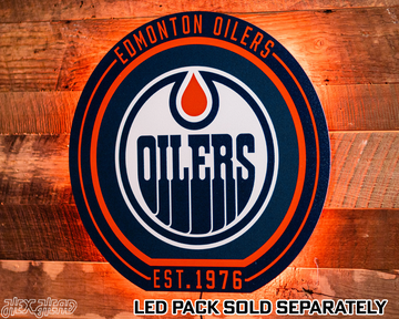 VARSITY Collection- SINGLE layer Edmonton Oilers Metal Wall Art