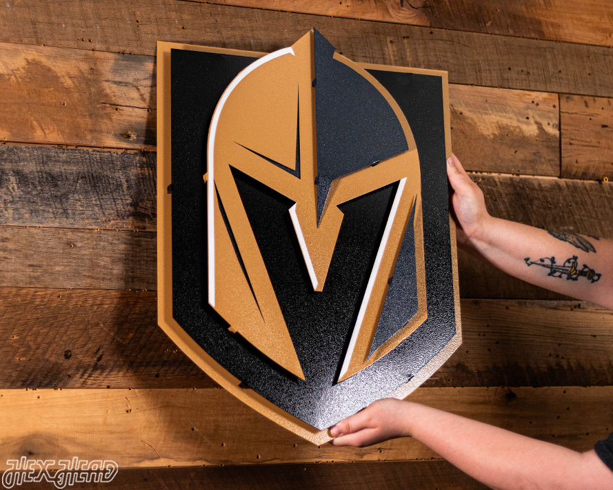Vegas Golden Knights 3D Vintage Metal Wall Art