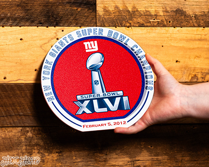 New York Giants "XLVI" Super Bowl "Double Play" On the Shelf or on the Wall Art