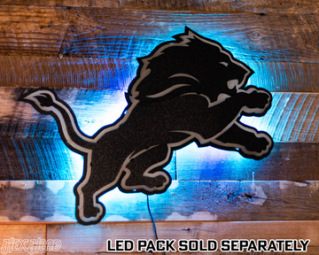 MONOCHROME - Detroit Lions 3D Vintage Metal Wall Art
