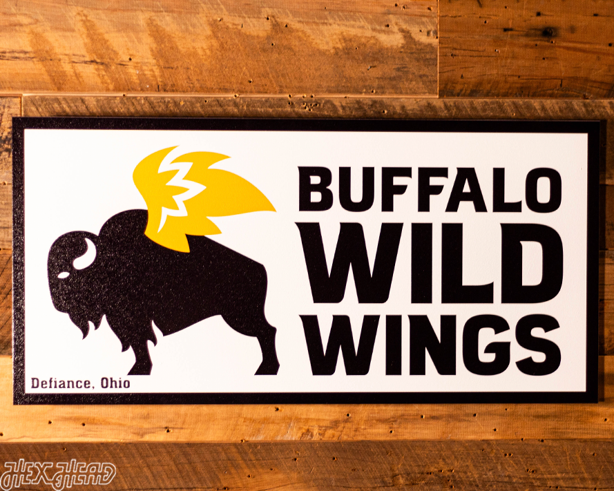 Buffalo Wild Wings Logo SINGLE LAYER Vintage Metal Wall Art