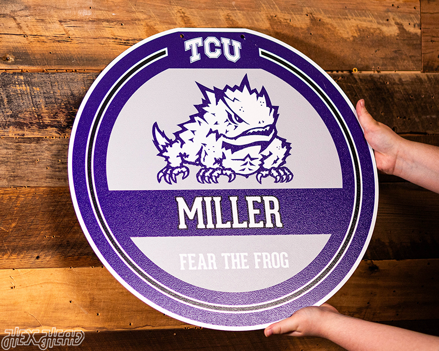 TCU Horned Frogs Personalized Monogram Metal Art