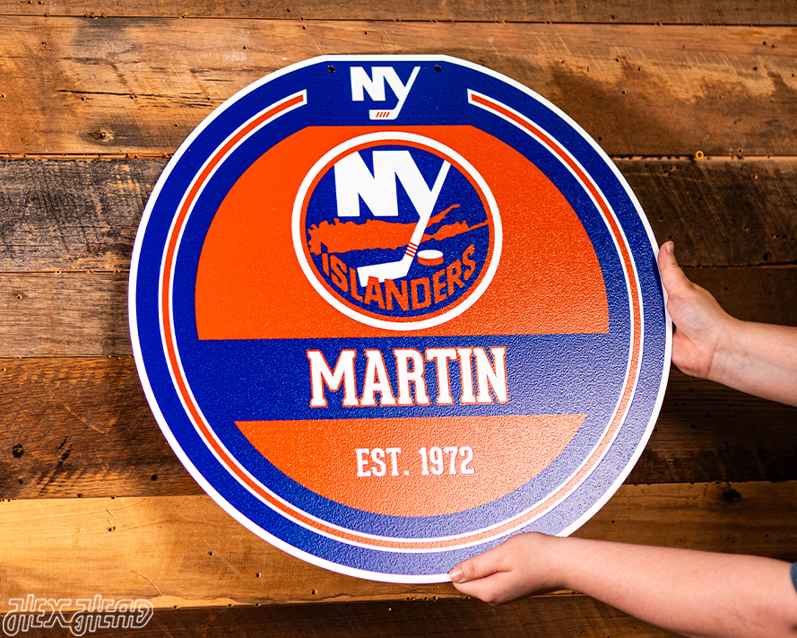 New York Islanders Personalized Monogram Metal Art