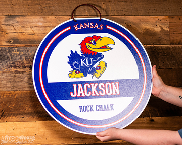 Kansas Jayhawks Personalized Monogram Metal Art