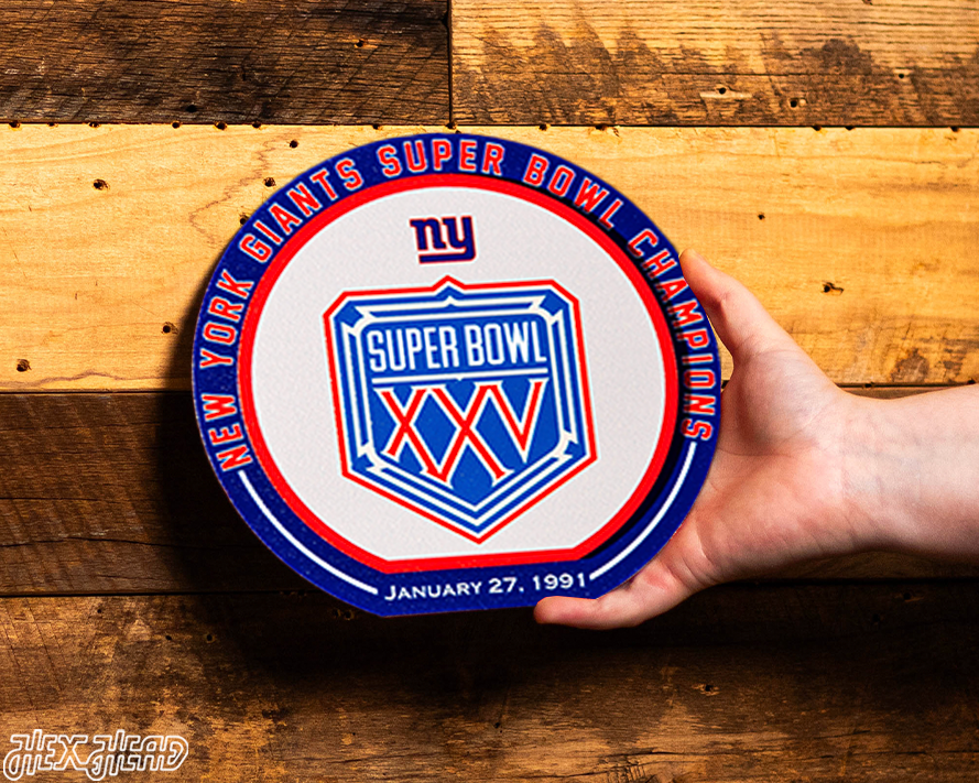 New York Giants "XXV" Super Bowl "Double Play" On the Shelf or on the Wall Art
