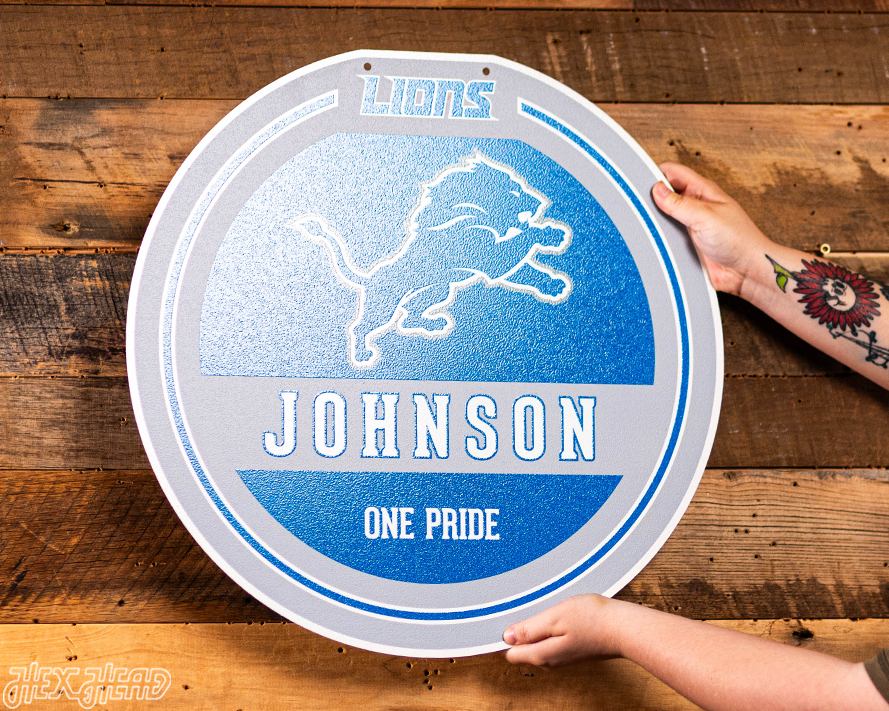 Detroit Lions Personalized Monogram Metal Art