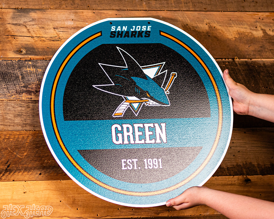 San Jose Sharks Personalized Monogram Metal Art