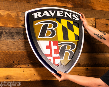 Baltimore Ravens "Shield" 3D Vintage Metal Wall Art