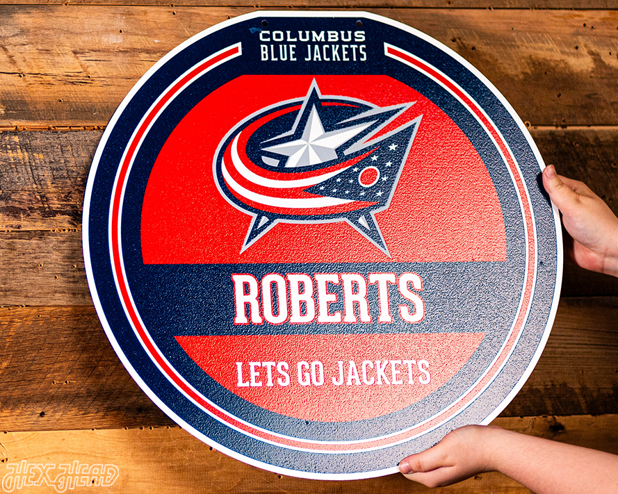 Columbus Blue Jackets Personalized Monogram Metal Art