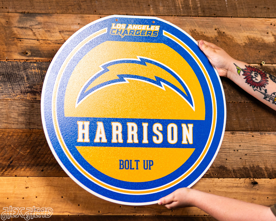 Los Angeles Chargers Personalized Monogram Metal Art
