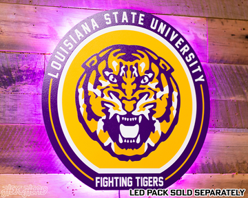 VARSITY Collection- SINGLE Layer LSU Tigers Wall Art