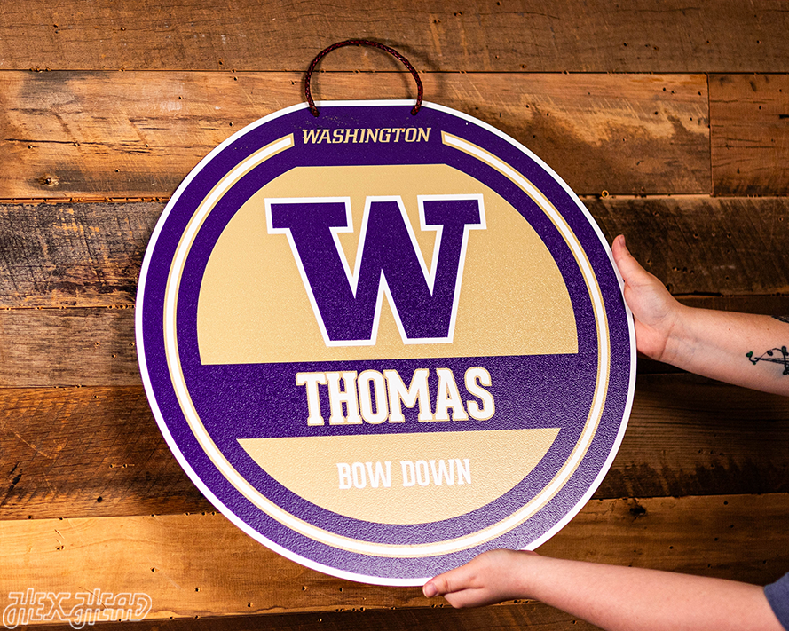 Washington Huskies Personalized Monogram Metal Art