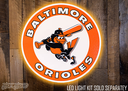 Baltimore Orioles 1970-88 Throwback 3D Vintage Metal Wall Art