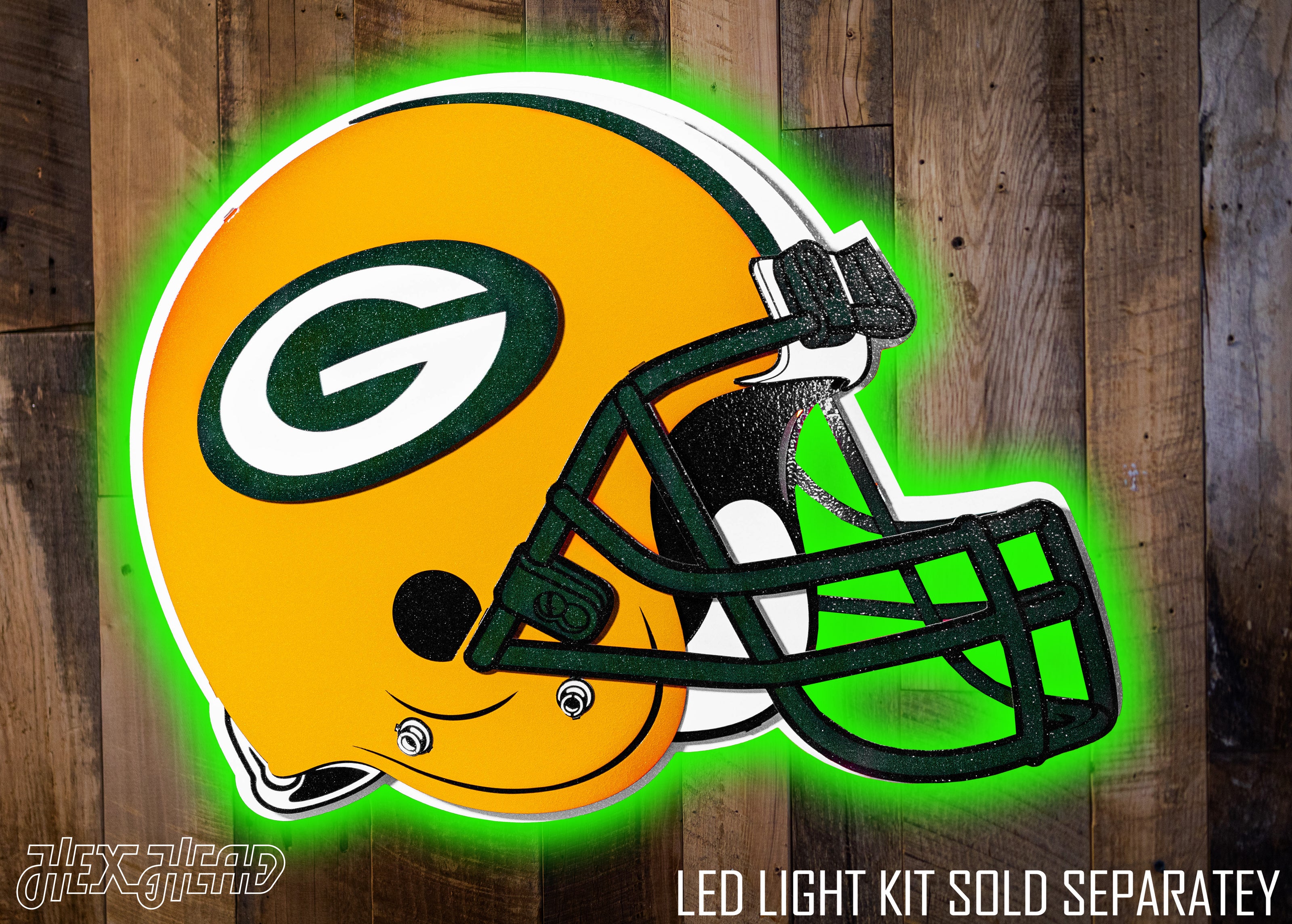 Green Bay Packers BLITZ Collection - 8 Layer Helmet 3D Vintage Metal Wall Art