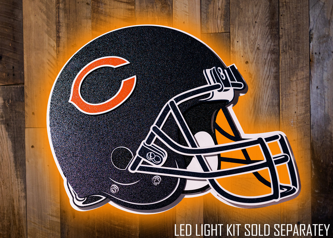 BLITZ Collection - 8 Layer Chicago Bears Helmet 3D Vintage Metal Wall