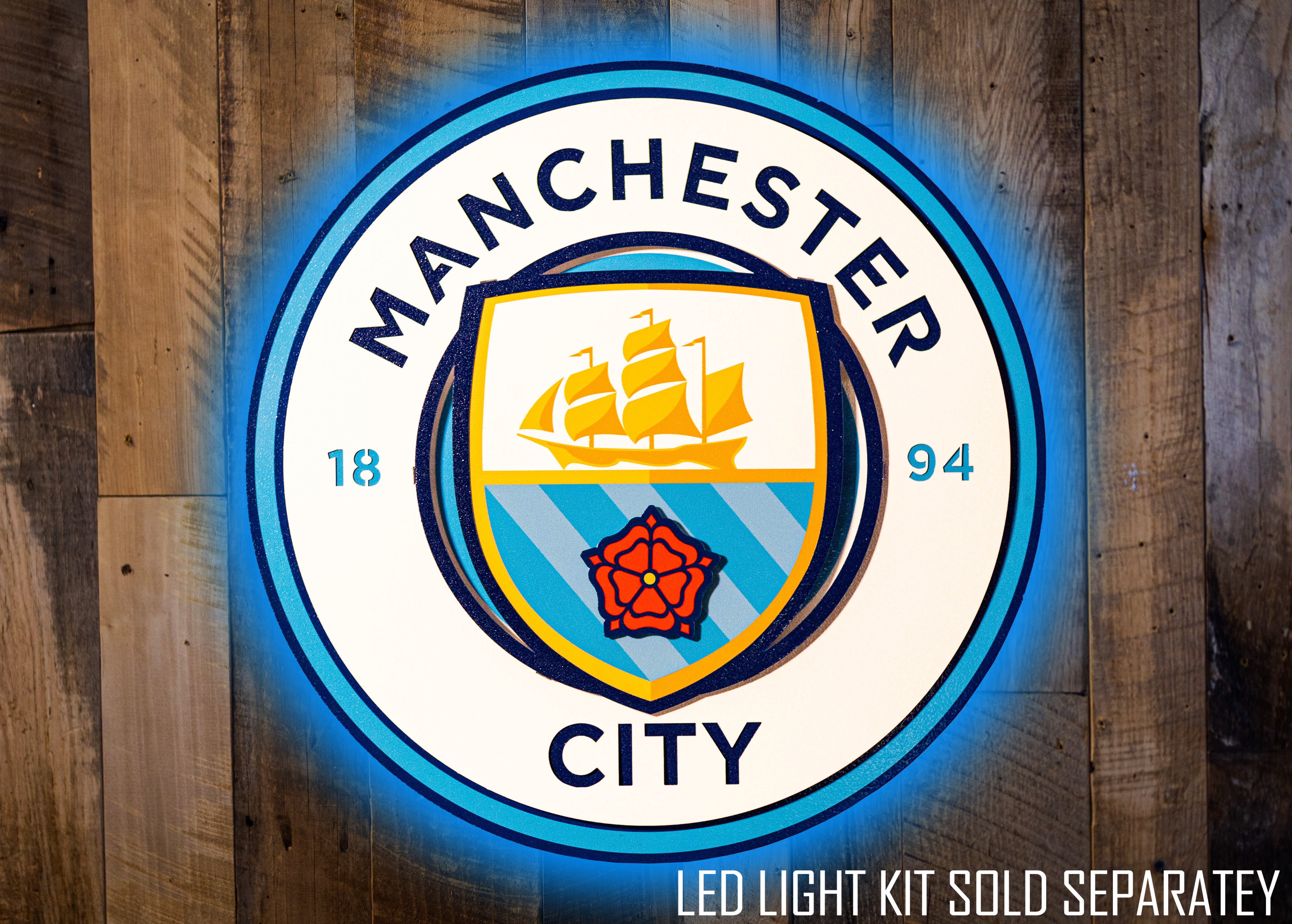 Manchester "MAN CITY" 3D Vintage Metal Wall Art