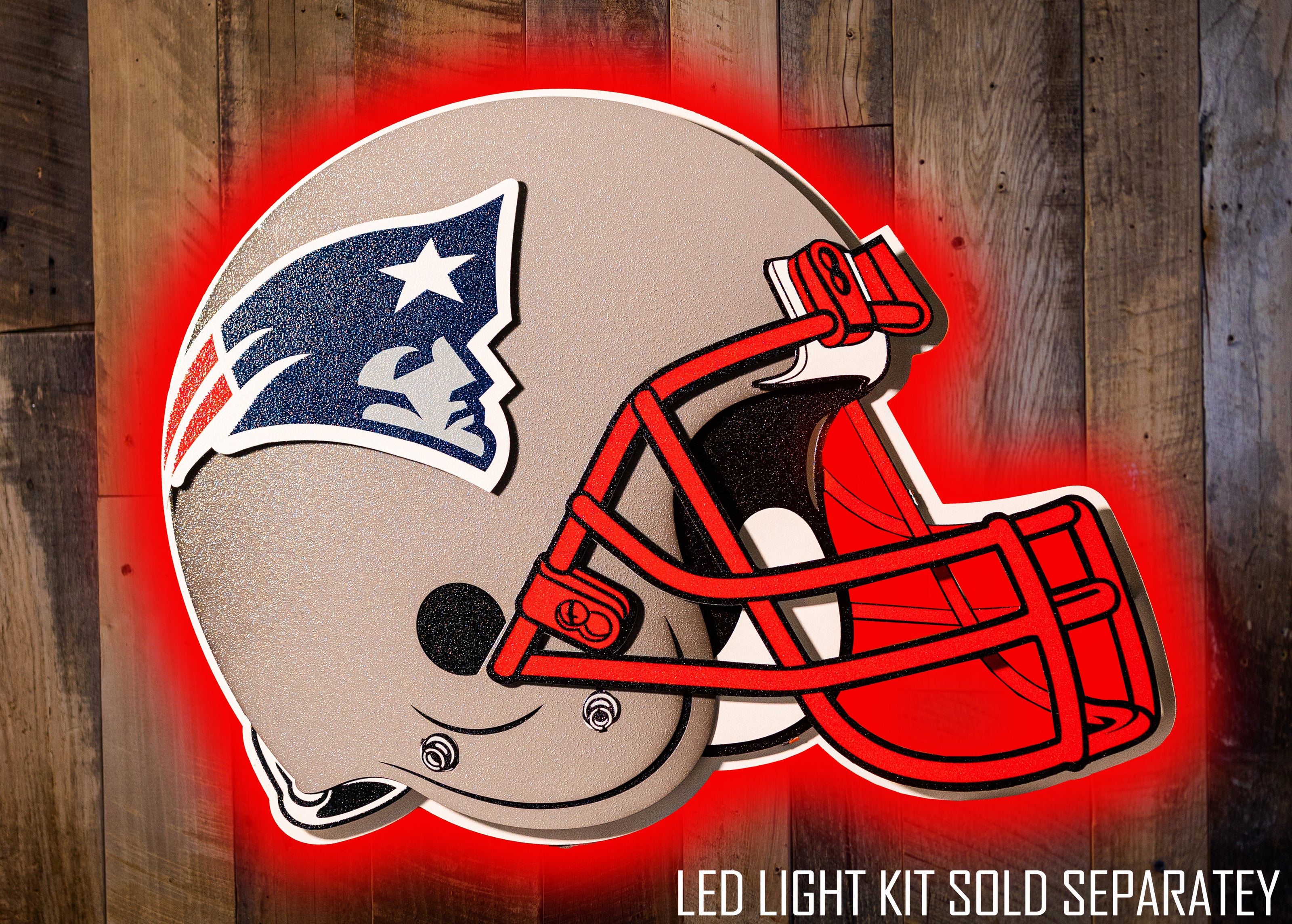 New England Patriots BLITZ Collection - 8 Layer Helmet 3D Vintage Metal Wall Art