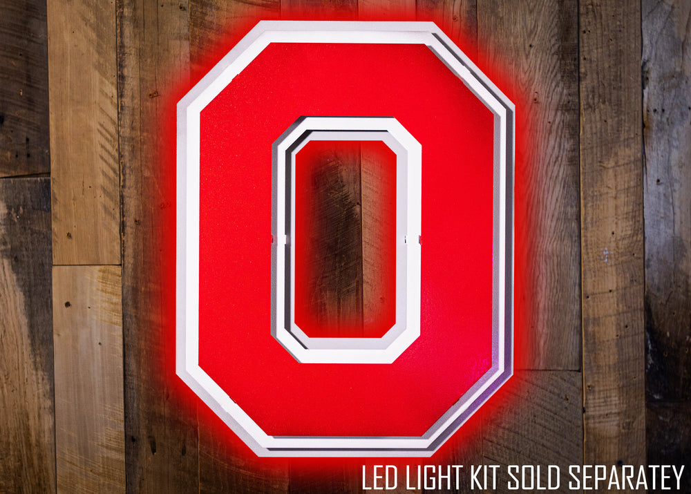 Ohio State Buckeyes 3 LAYER "Block O" 3D Metal Wall Art