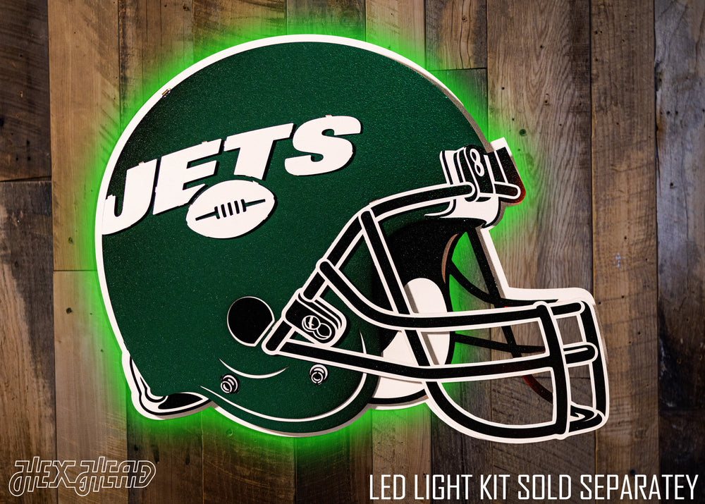 CLOSE OUT -- New York Jets BLITZ Collection 8 Layer Helmet 3D Vintage Metal Wall Art