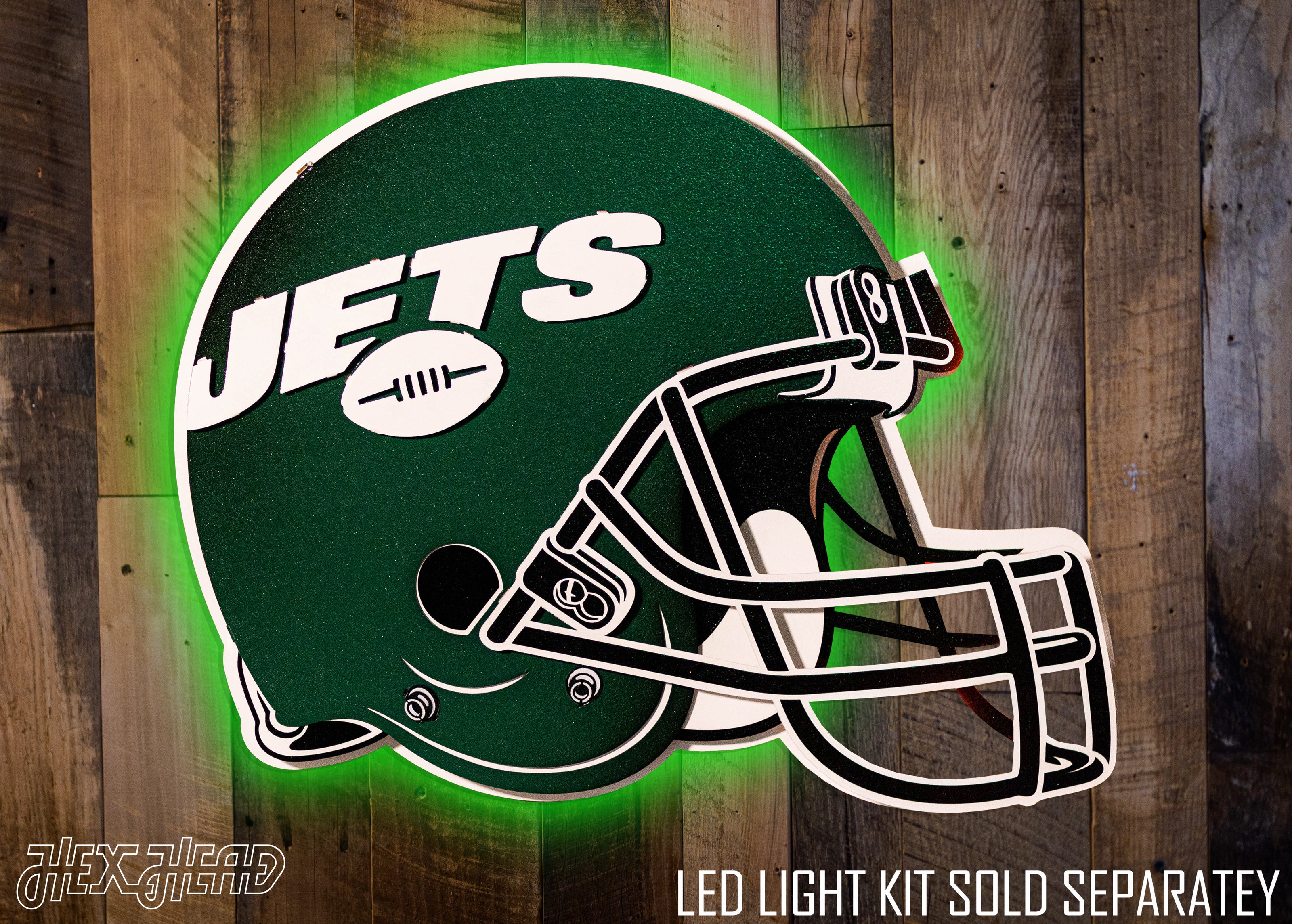 CLOSE OUT -- New York Jets BLITZ Collection 8 Layer Helmet 3D Vintage Metal Wall Art